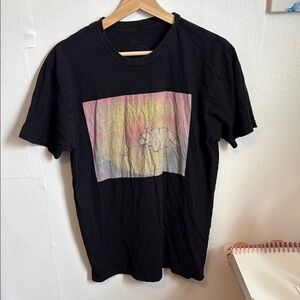 Men's Black Graphic Tee with Bear Design